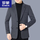 
ROMON Spring and Autumn Woolen Casual Suit Men's Middle-aged Spring and Autumn Woolen Suit Jacket Dad Single Thickened Top 82020 Coffee M 170