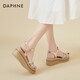Daphne-Strass-Sandalen für Frauen 2025 SOMMER SOMMER SELTEN SCHULE DICKEN SOLE SPONGE Kuchen Offene Weichhautstudentschuhe Fairy Style Frauenschuhe Gold BN4622303003 35