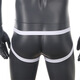 Men's Sexy Underwear Men's Thong Low Waist Back Empty Double Butt Mesh Breathable Sexy Sexy Underwear White M