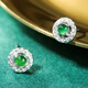 Oriental Jade Exquisite Niche Versatile S925 Silver Inlaid Imperial Green Jade Earrings Stud Earrings for Women Birthday Gifts for Women