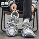 Semir Black Samurai Herrenschuhe im Sommer atmungsaktiven Netz trendy All-Match-Casual Sports Dicker Sohle Retro Daddy trendy Schuhe Schwarz 42