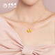 Lao Fengxiang's fugitive princess gold pendant pure gold bow necklace pure gold gift for girlfriend and wife anniversary birthday gift bow pendant (about 0.36g) + gold silver chain