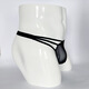 Men's elastic thong transparent sexy mesh underwear hollow underwear gay sexy suit hollow strap 1 black