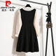 Pierre Cardin (Pierre Cardin) sexy dress, feminine, fragrant, French style, small A-line skirt 2025 new spring and autumn dress, black XL 120-140Jin Jin is equal to 0.5 kg