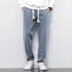 Jeanswest jeans men's 2025 spring and summer new loose straight versatile Harun elastic waist men's casual long pants men light blue XL
