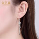 Jin Yixin Pt950 platinum earrings female star earrings birthday gift for girlfriend platinum earrings platinum earrings platinum earrings weighing about 2.95 grams, a pair of about 6cm long
