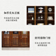 Small wooden nest solid wood bookcase walnut bookcase glass door storage storage cabinet floor cabinet Chinese study room storage bookshelf three-door bookcase assembly
