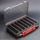 Juliqiang double-sided lure box, fake bait box, Mino pencil storage box, multi-functional double-sided front and reverse accessory box, portable storage box, double-sided lure box, 19.5*13*3.5cm, red buckle