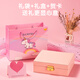 Dimanqi Kinderschmuck Geschenkbox Set für Mädchen Geburtstag Geschenk Prinzessin Schmuck Haarzubehör Aufbewahrungsbox Erdbeerstil 156 Stück Set Set