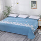 Lubaoxing (LUBAOXING) king-size kang bed sheets cotton thickened twill brushed quilt widened long tatami single piece kang sheet non-slip blue Chunjiang Flower Language 300 245cm single piece bed / suitable for 2.3m bed