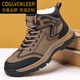 
CDGLVCK/LEER light luxury brand winter men's genuine leather wool cotton shoes warm plus velvet thickened fur integrated Northeast large cotton shoes men black 3889 42