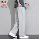 Big mouth monkey (paul frank) American trendy brand sports casual pants for men spring and autumn new loose trendy pants men's straight drape wide leg trousers 206 gray official authentic 2XL recommended 150-180Jin Jin equals 0.5 kg