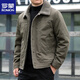 ROMON sherpa jacket men's 2025 winter plus velvet thickened loose large size warm tops men's trendy work jacket military green thickened 2XL