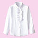 Xin Yueqing girls' white shirt long-sleeved college style spring and autumn primary school uniforms middle and large children white shirt performance clothes lace style - white single style 130 cm