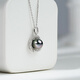 Tahitian black pearl pendant S925 silver high-gloss seawater pearl necklace neck gift for girlfriend and mother B grade/black pearl 9-10mm+925 silver chain
