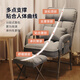Computer chair home comfortable backrest lazy sofa folding recliner study office chair dormitory leisure e-sports chair extra thick thickened square tube gray + storage bag + free waist pillow