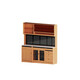 Petit buffle à dalle en bois solide à moitié complet Nordic japonais Restaurant haute armoire de rangement en bois de murs de cerise de cerise 1,8 m - Cherry Wood Black Rock Panel