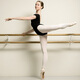 Sansha Adult V-Neck Dance Practice One-Piece Suit à manches courtes Backless Ballet Gymnastics Suit LS3551 Black XL