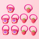 Dimanqi Kinderschmuck Geschenkbox Set für Mädchen Geburtstag Geschenk Prinzessin Schmuck Haarzubehör Aufbewahrungsbox Erdbeerstil 156 Stück Set Set