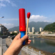 Children's percussion instrument Single ringer Colorful grooved single ringer Kindergarten instrument toy Wooden ringer toy Orff world (Orff world) Red single ringer