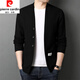 Pierre Cardin Herren Wollgestrickte Strickjacke Frühling und Herbst Neuer Stil mittlerer und junger lässiger lockerer Pulloverjacke großer Größe vielseitiger Top schwarz 165