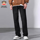 Big Mouth Monkey (Paul Frank) American Fashion Jeans Autumn New New Loose Lloped Pantalones de patas ancho Versátiles versátiles de calles High Street 9901 Negro [Auténtico oficial] L [recomendado 120-140Jin [Jin equivale a 0.5 kg]]