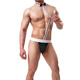Ye Zimei sexy underwear men's wide elastic tie suspender one-piece underwear sexy thong 5825 black one size
