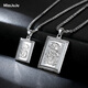 Miss JuJu pt950 platinum pendant men's necklace platinum pendant square brand atmospheric men's zodiac game dragon play beads small size 3.6-3.8g + leather cord