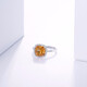 GEM STONE KINGGSK 3 carat citrine ring for women, 10K surrounded by diamonds, American jewelry colored treasures, birthday gift for girlfriend, US size 6