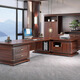 YARXCHEG desk boss desk new Chinese style all solid wood chairman's study office president desk ebony wood executive desk 3.6 meters boss desk