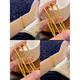 
Pangdonglai Quality 18k Transport Bead Bracelet Plated 24K Gold Dishes Beads Elastic Bracelet Women's Gold Retractable Memory Dishes Three-Circle Bracelet