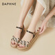 Daphne-Strass-Sandalen für Frauen 2025 SOMMER SOMMER SELTEN SCHULE DICKEN SOLE SPONGE Kuchen Offene Weichhautstudentschuhe Fairy Style Frauenschuhe Gold BN4622303003 35