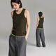 Yunshang Life [Capsule Product] U-collier élastique Slim Ajustement Viete de côte polyvalente B9208X Olive profonde