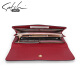 SaTCHI wallet women's long version of fashion versatile women's ticket clip trendy wallet women's simple 2-fold coin wallet trendy brown/dark red