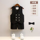 Bubble orange (BUBBLE ORANGE) children's dress summer short-sleeved boy suit suit vest handsome little boy's first birthday flower girl performance suit 5-piece set (shirt + horse short chest collar) size 130 (recommended weight 50-56 Jin [Jin equals 0.5 kg])