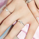 Youmu candy paper ring multi-layered texture ring designer birthday gift for girlfriend, silver 11#