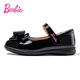 芭比童鞋女童春秋儿童皮鞋女亮皮学院儿童演出黑皮鞋DA5850黑色29码