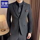 ROMON Suit Men's Slim Suit Jacket Groom Wedding Dress Business Professional Formal British Small Suit Men Medium Gray Single Suit Jacket 52/XL Recommended 120-135 Jin Jin equals 0.5 kg to wear