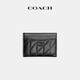 蔻驰（COACH）女士PILLOW菱格纹绗缝卡包 LH/灰蓝色