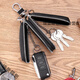 
Buchao Meow Key Pack Multi-function Key Card Leather Double Layer Key Pack Leather Large Capacity Card Pack Two-in-1 Car Lock Black-Double Layer Leather Key Pack
