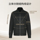 Rimula Men's Sheep Wool Jacket Men's Striped Baseball Collar Casual Spring and Autumn Thin Wool Jacket Men | FBWG3319 Black M
