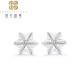 Falling Flowers and Crying Spring Platinum PT950 Snowflake Earrings Platinum Snow Elf Cartouche Earrings Gift Snow Elf
