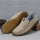 
Hongxingxiang old Beijing cloth shoes men's singles shoes spring and autumn breathable casual shoes soft sole non-slip beef tendon sole driving shoes beans shoes 698 men's gray singles 44