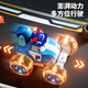 POLI remote control car children's toy boy twisting dump stunt car birthday gift space remote control car blue sound and light 360 tumbling + charging