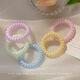 Qindu phone ring high-end sense hair rope mixed combination rubber band electric coil small fresh traceless hair tie hair rope for women mermaid blue 4 pieces