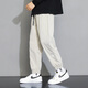 
POUM pants for men's summer thin loose ice silk American sports quick-drying tie-fitting work clothes men's pants 303 khaki L
