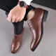 Zapatos de cuero Pudi para hombres en primavera y verano versátiles de negocios de negocios Derby casual de ropa formal zapatos brock para hombres oxford zapatos modernos fh-866 negros 41