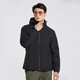 Western Region Camel (Vancamel) plus Samt-Windbreaker-Jacke für Männer und Frauen koreanischer Stil winddichtem und warmem Einschichtweichschalenjacke Literary Top 9930a Obsidian Black-Men [Solid Color] 2xl