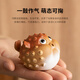 Creative bubble fish tea pet at noon, purple sand cute kung fu tea set ornaments, handmade tea, incense, tea ceremony accessories, purple sand tea pet, puffer fish