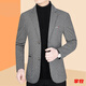 Xianhuai small suit men's top suit spring and autumn new middle-aged men's jacket casual daddy suit red stripes 3XL 190 (165-180Jin [Jin equals 0.5 kg])